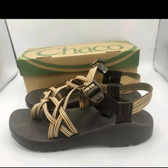 Chaco ZX2 Vibram Unaweep Striped Brown Sandals Trail Comfort Womens Size 10 - Picture 1 of 10